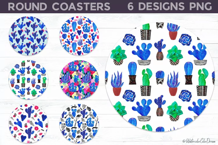 Cactus Coaster | Cactus Round Coaster Sublimation