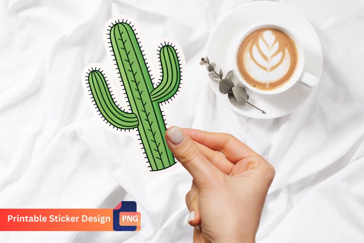 Cactus Sticker, Desert Plant Stickers, Green Cactus Art