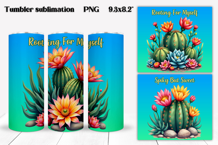 Succulent tumbler wrap | Cactus tumbler PNG | Floral tumbler