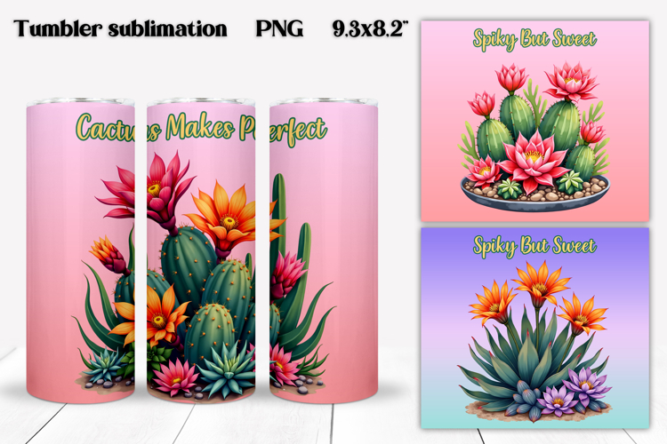 Succulent tumbler wrap | Cactus tumbler PNG | Floral tumbler