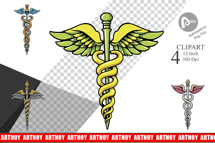 Medical Caduceus Clipart example image 1