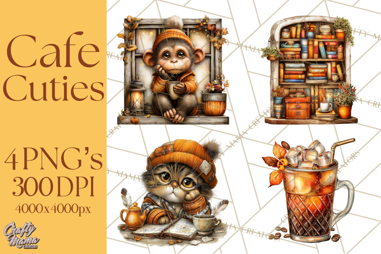 Cozy Coffee Shop PNG Clipart, Cute Barista Clip Art Cafe PNG