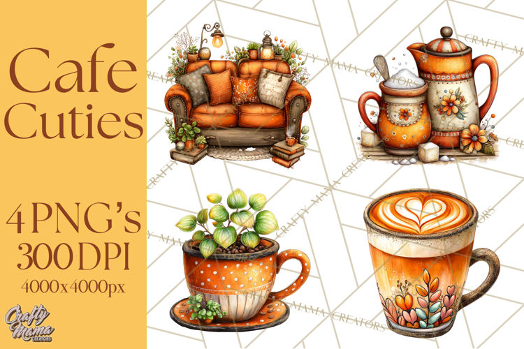 Cozy Coffee Shop PNG Clipart, Cute Barista Clip Art Cafe PNG