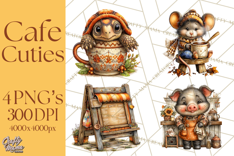 Cozy Coffee Shop PNG Clipart, Cute Barista Clip Art Cafe PNG