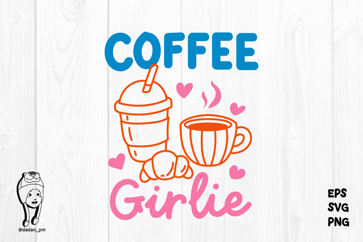 Coffee Quote Girlie Hand-Drawn Png