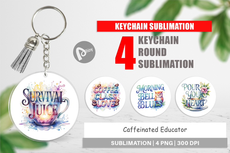 Caffeinated Educator Keychain