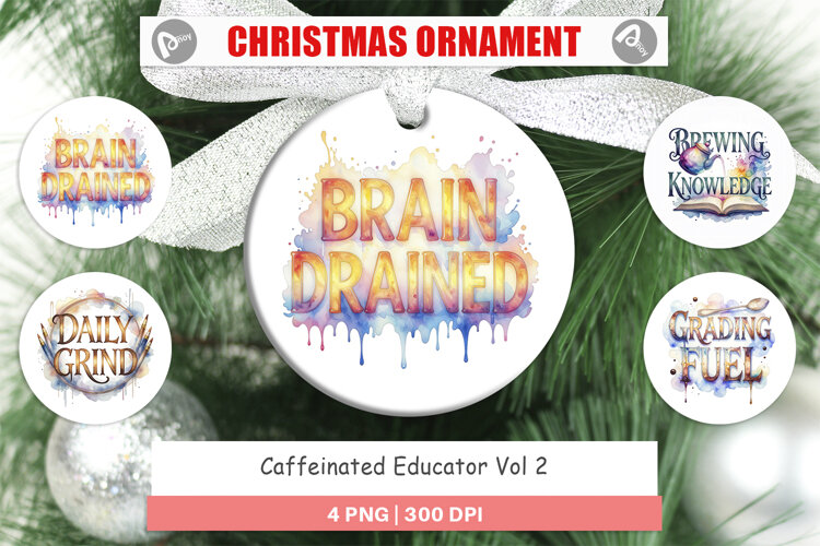Caffeinated Educator Ornament example image 1