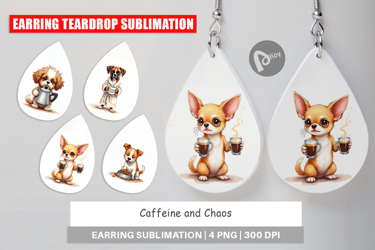 Caffeine Chaos Dogs Earring