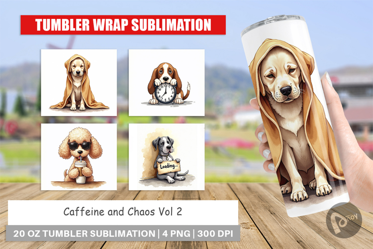 Caffeine Chaos Dogs Tumbler