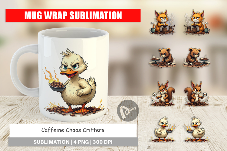Mug Wrap Caffeine Critters