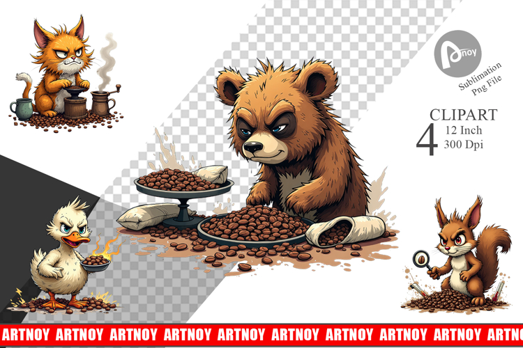 Caffeine Critters Clipart