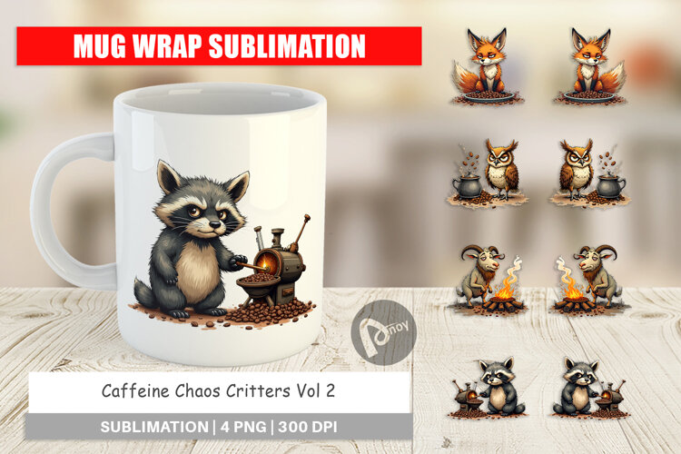 Mug Wrap Caffeine Critters example image 1