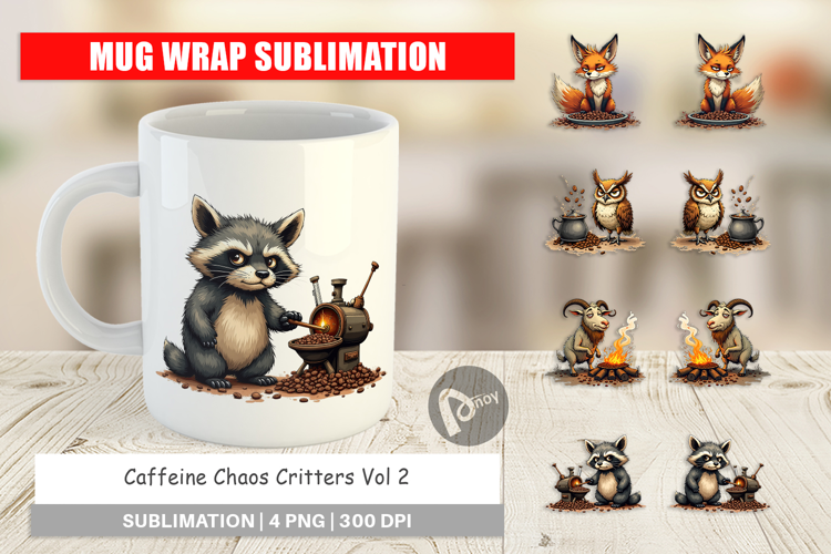 Mug Wrap Caffeine Critters
