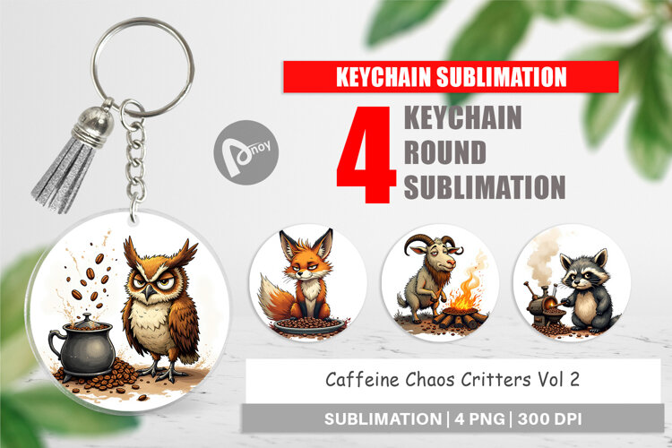 Keychain Caffeine Critters example image 1