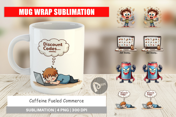 Caffeine Fueled Commerce Mug Wrap