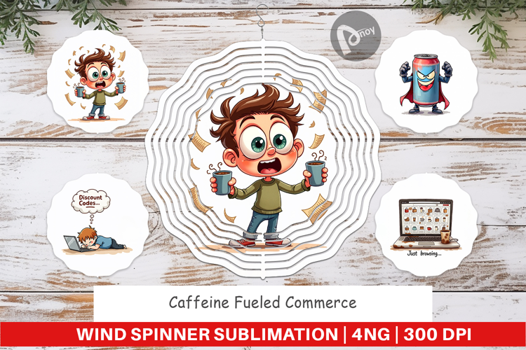 Caffeine Fueled Commerce Wind Spinner