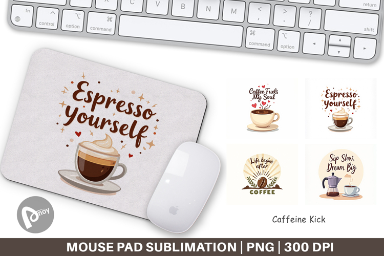 Mouse Pad Caffeine Kick Quotes
