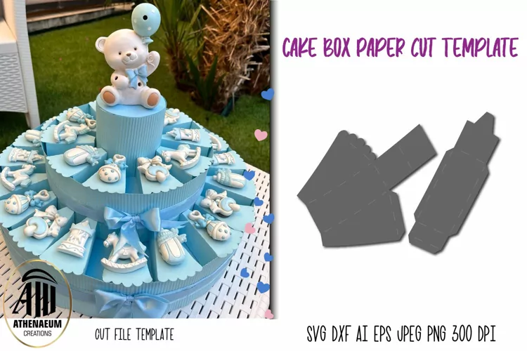Cake Slice Box Template| Gift Box Paper cut|Birthday Box SVG