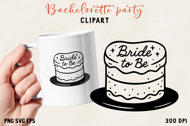 Bachelorette Party Line Art Clipart Bride SVG PNG EPS