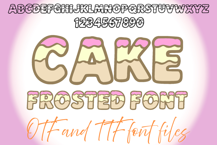 Cake Frosted Typeface Lettering ABC Text Font Cupcake OTF