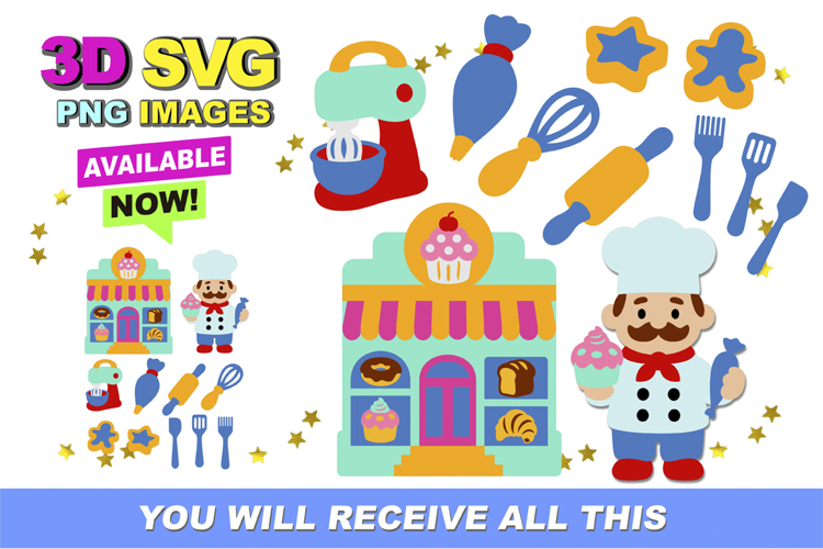 Baking Elements 3D SVG
