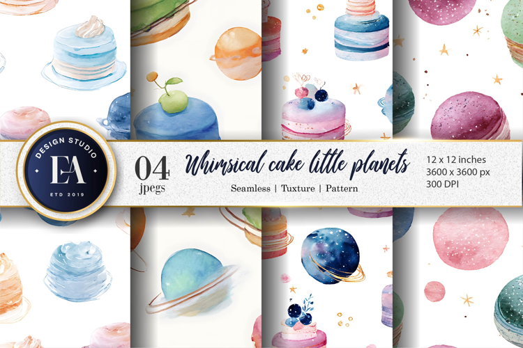 Planet Cakes Seamless Digital Artwork Digital Paper
