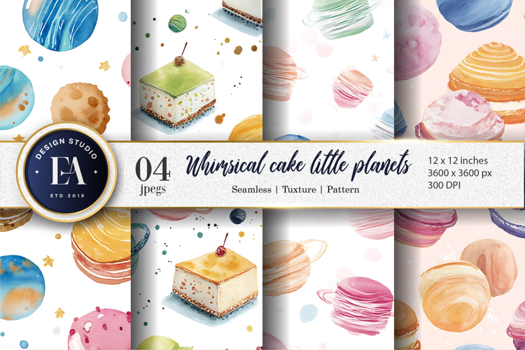 Planet Cakes Seamless Digital Artwork Digital Paper