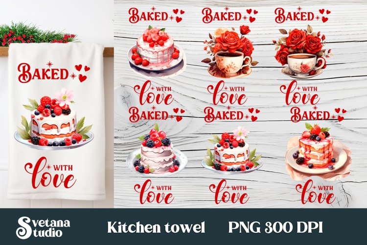 Hot tea flower kitchen towel sublimation | Towel bundle