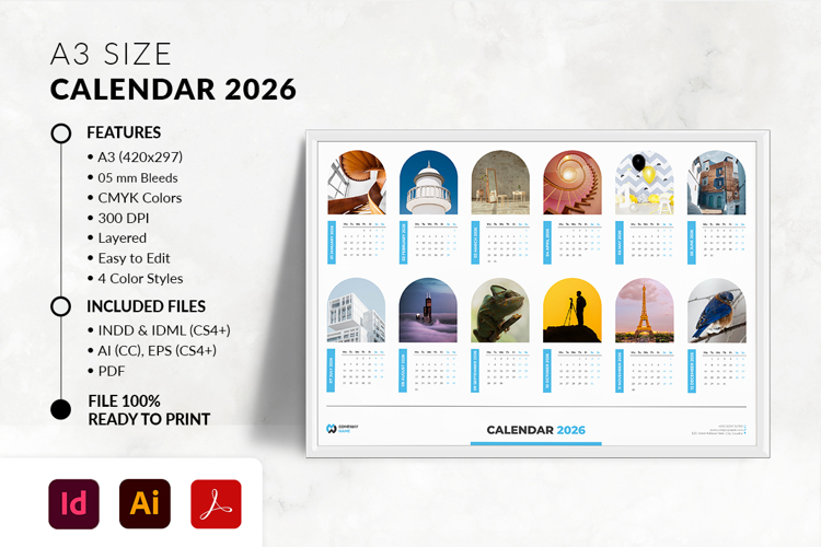 A3 Calendar 2026