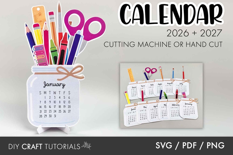 2026 Calendar SVG | Desktop Calendar Template