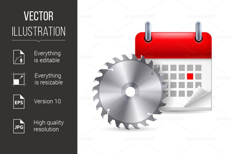 Circular saw and calendar example image 1