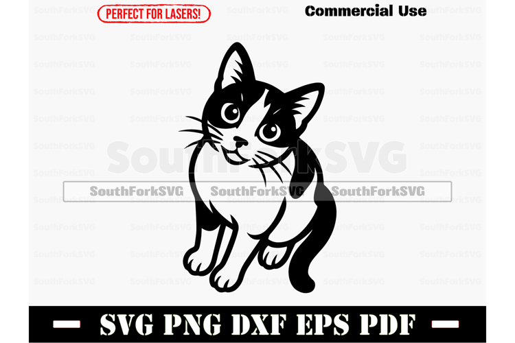 Calico Cat Begging SVG PNG DXF EPS PDF