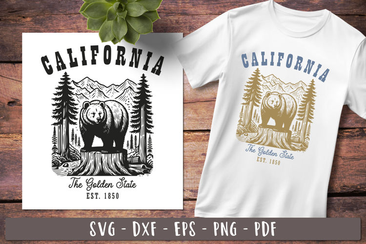 California svg | Vintage United states design Black cliipart