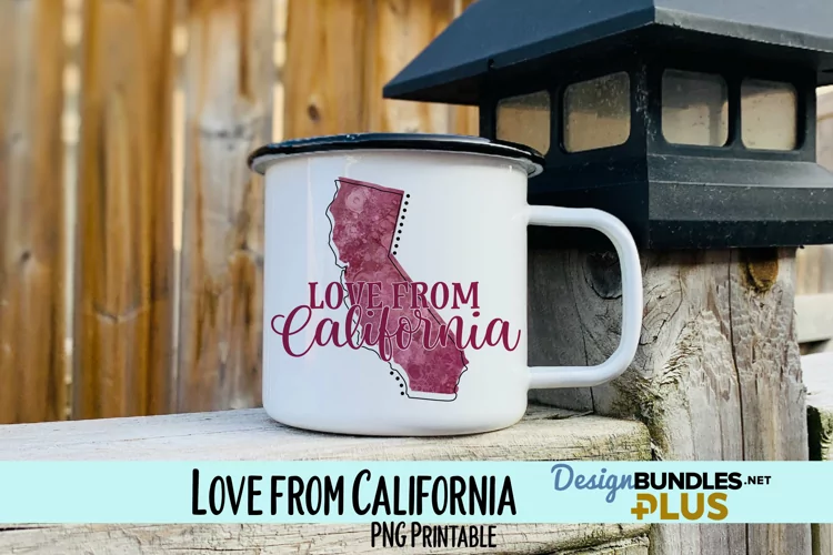 Love from California Sublimation PNG
