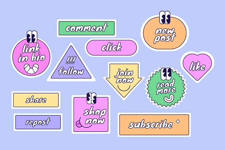 Retro Funny Call To Action Buttons