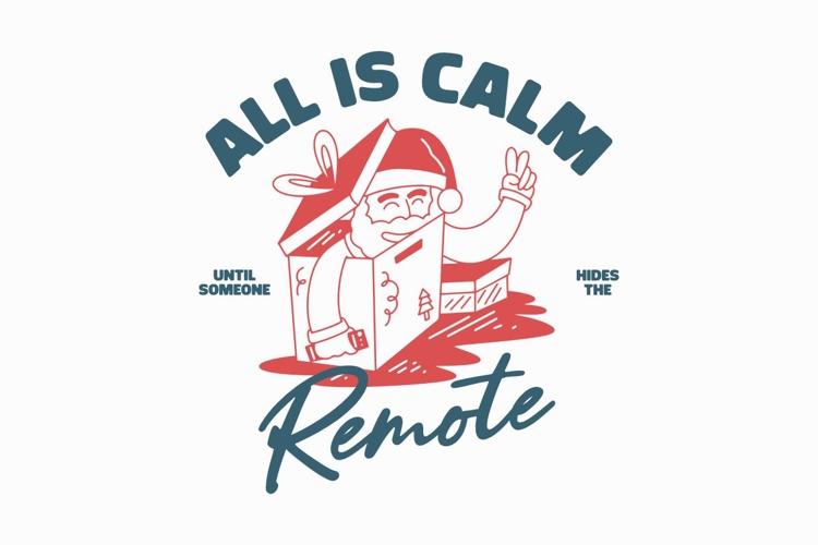 All Is Calm Remote Christmas T-shirt Design