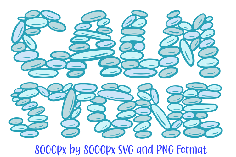 Calm Stone ABC Font Typeface Pebble Zen Alphabet SVG PNG