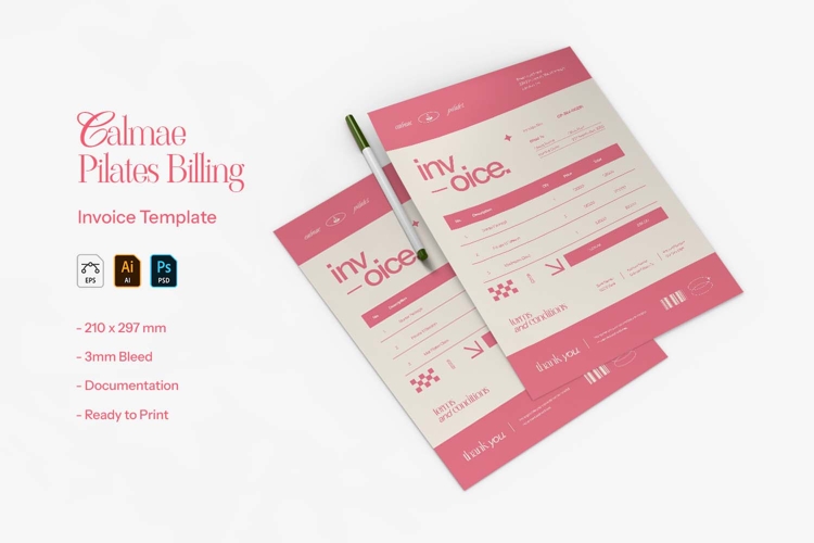 Calmae Pilates Billing - Invoice