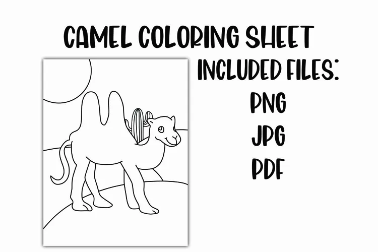 Camel Coloring Sheet for Kids
