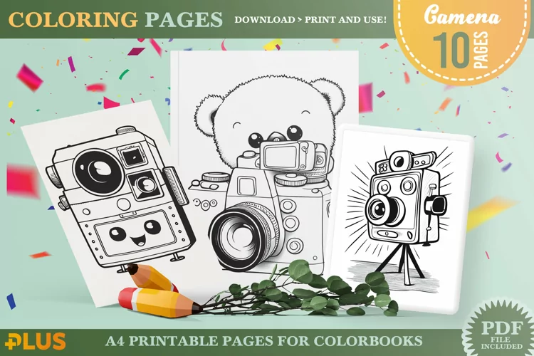 Camera Coloring Pages - Printable Camera Illustrations