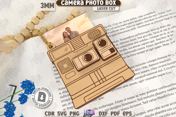 3D Camera Shaped Photo Box Laser Cut | Layered Photo Camera