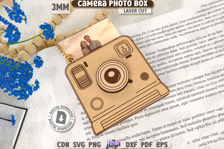3D Camera Shaped Photo Box Laser Cut | Layered Photo Camera