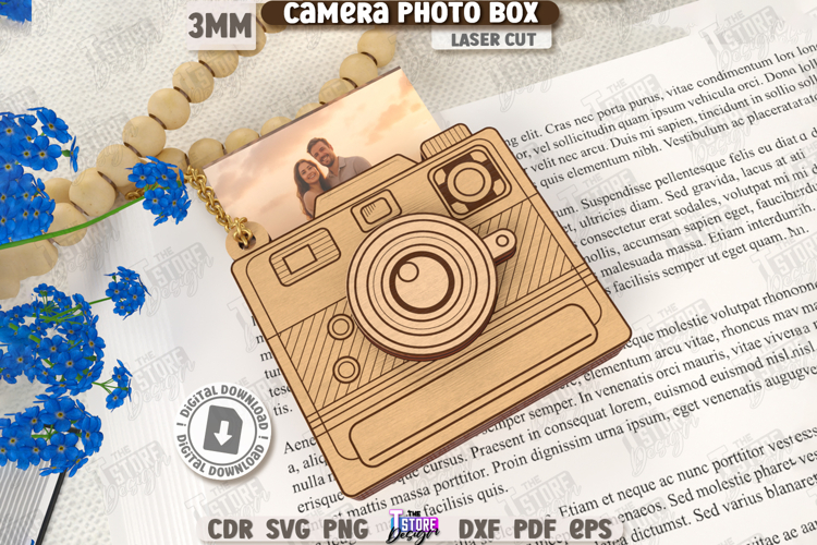 3D Camera Shaped Photo Box Laser Cut | Layered Photo Camera