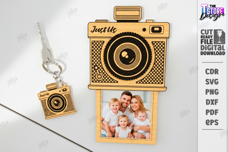 Retro Camera Photo Frame Laser Cut | Vintage Polaroid Style