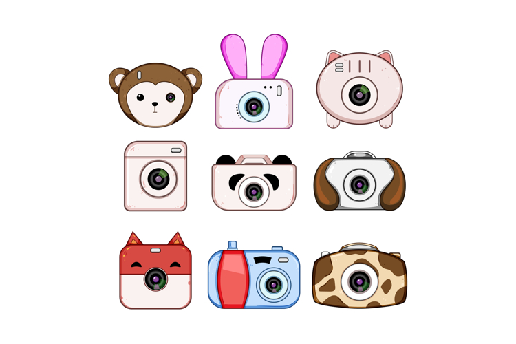 Toy cameras for children with animal designs