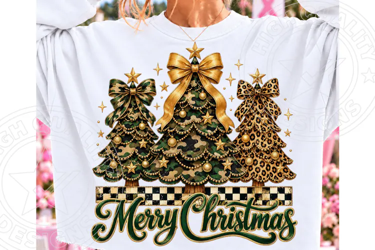 Camo Christmas Trees PNG