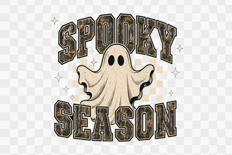 Camo Halloween Spooky Season Ghost Sublimation PNG Design example image 1