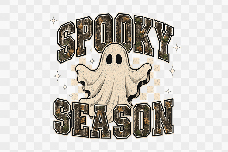 Camo Halloween Spooky Season Ghost Sublimation PNG Design