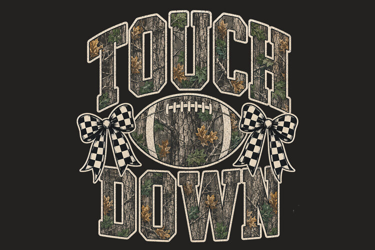 Camo Football Touchdown Game Day PNG Design example image 1