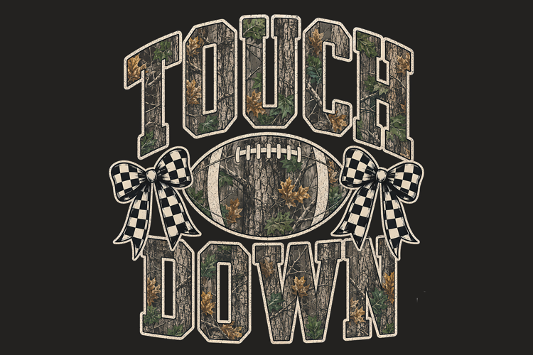 Camo Football Touchdown Game Day PNG Design